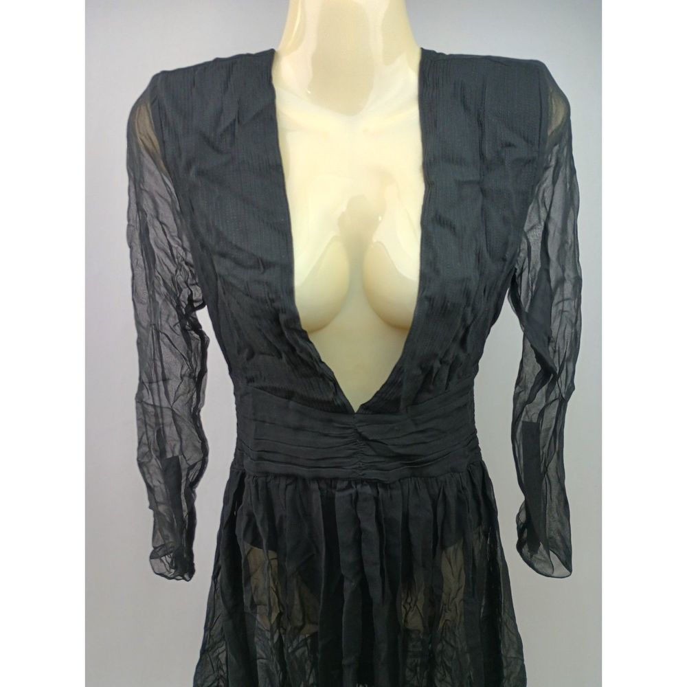 Retrofete Women's Black Angela Dress Silk Long Size Extra Small XS - Picture 4 of 7